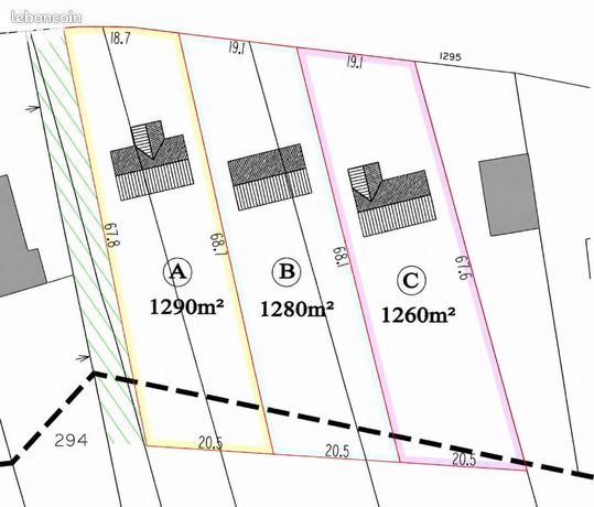 Terrain 1260 m² BAILLEUL