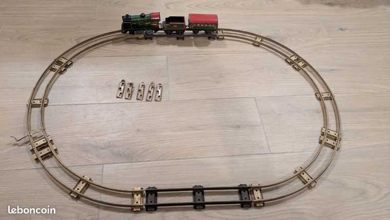 Train Hornby O 3615 Locomotive Vapeur + Tender + 3 Voitures Voyageurs Vintage