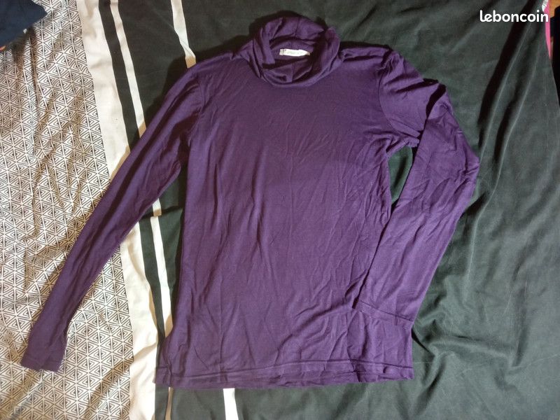 Sous pull violet femme Gémo urban taille M 38 Vêtements