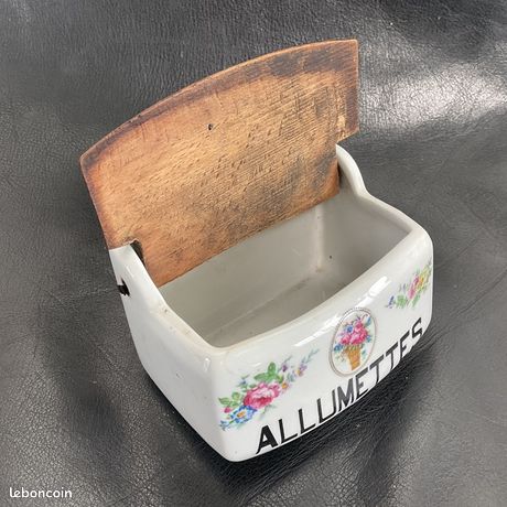 Boîte à Allumettes En Métal émaillé Blanc – Déco Vintage Ancienne