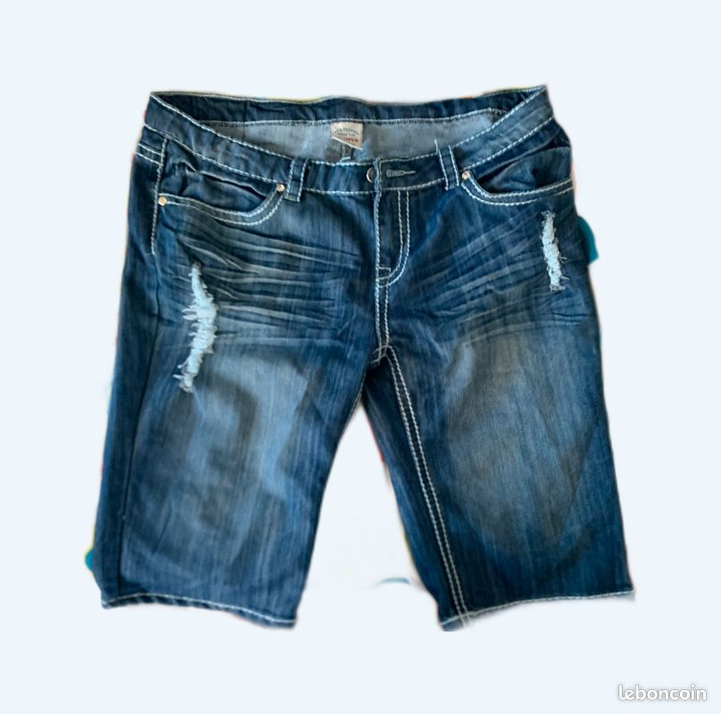 Bermuda Jean Shorts Femme Grande Taille Short Long Grande Taille - Main Image