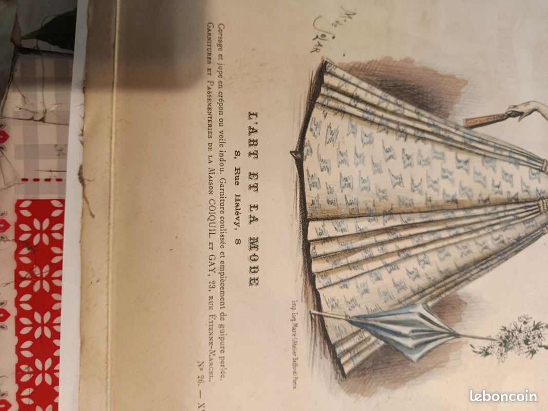 Lithographie ancienne L’Art et la Mode – Marie de Solar – XIXe siècle (image 3)