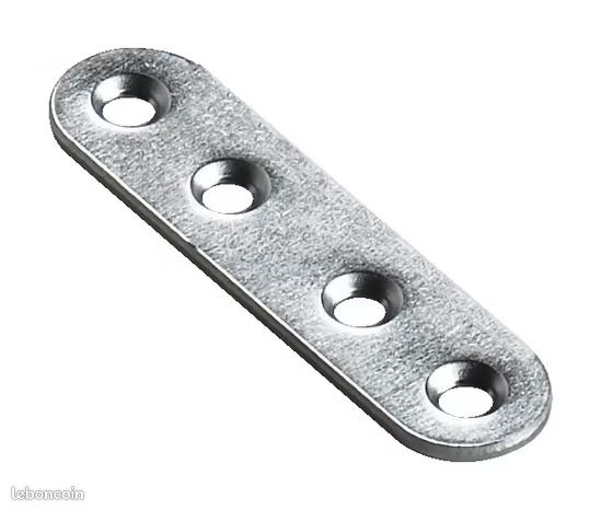 Pattes D'assemblage En Acier Zingué 60x15 Mm - Lot De 6 Pièces, Pour Bricolage Et Fixation