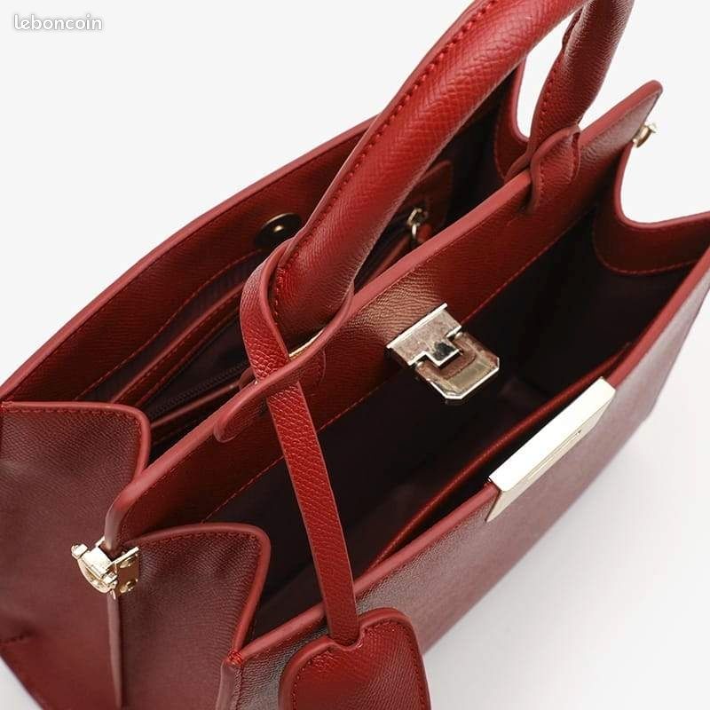 Sac à main et bandoulière amovible ajustable en cuir véritable (image 2)