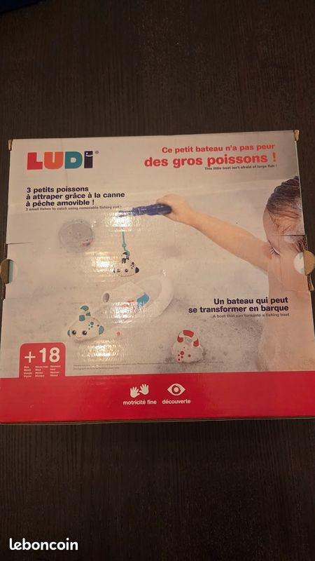 NEUF Jouet de pêche à la ligne pour le bain avec bateau inclus (image 3)