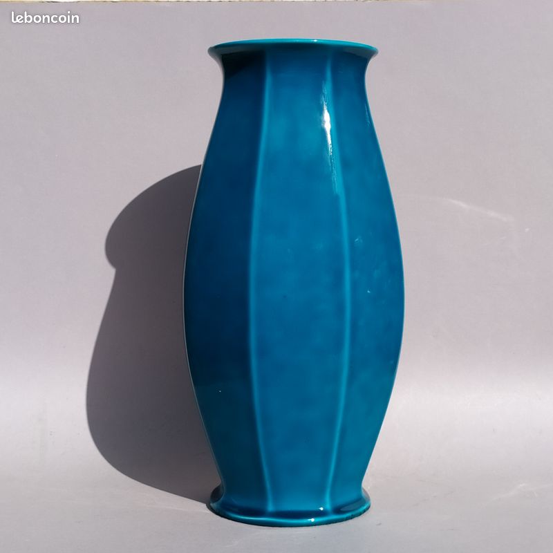 Vase céramique Sèvres par Paul Millet - Bleu turquoise (image 6)