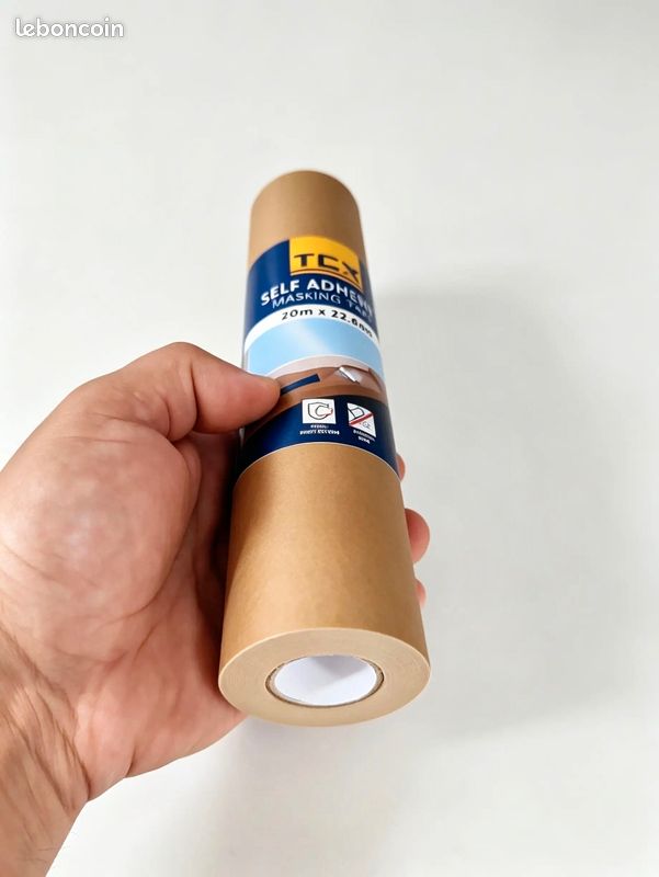 Lot de 3 rouleaux de papier de masquage adhésif - 20 m x 22,5 cm (image 2)