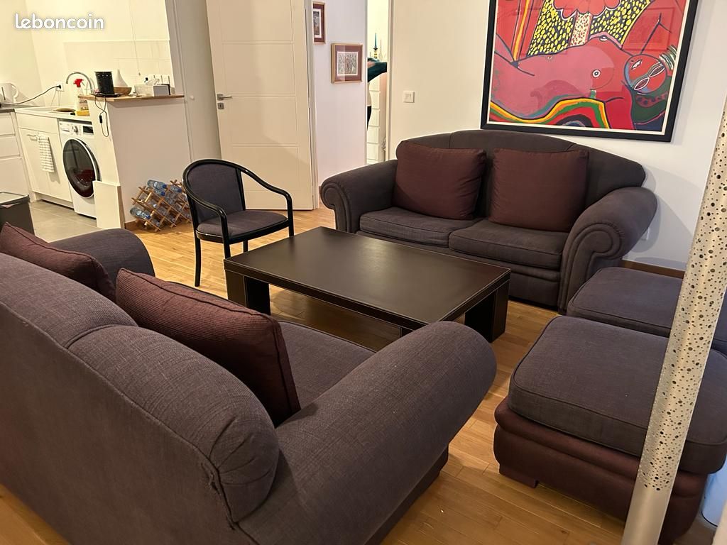 Ensemble de deux canapés et deux fauteuils/poufs (image 2)