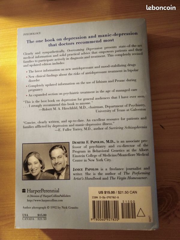 Livre de psychologie sur la dépression en anglais (image 2)