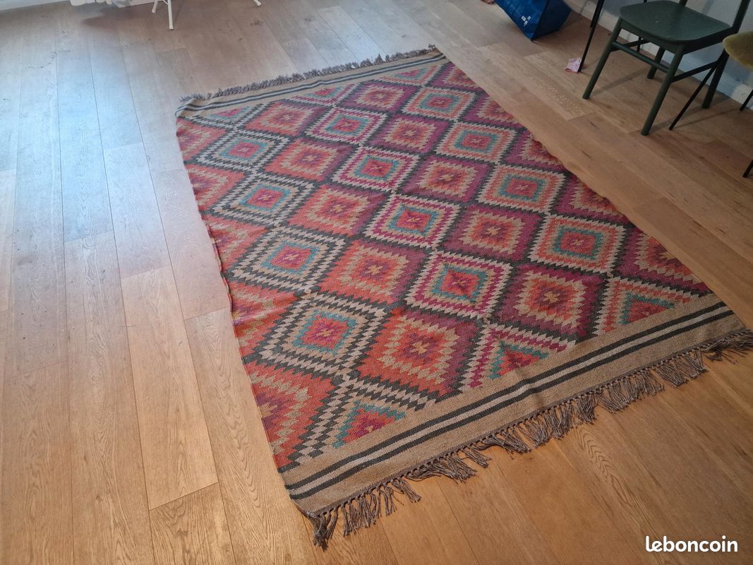 Tapis tressé en laine multicolore 160 x 230 cm - Maison du monde (image 1)
