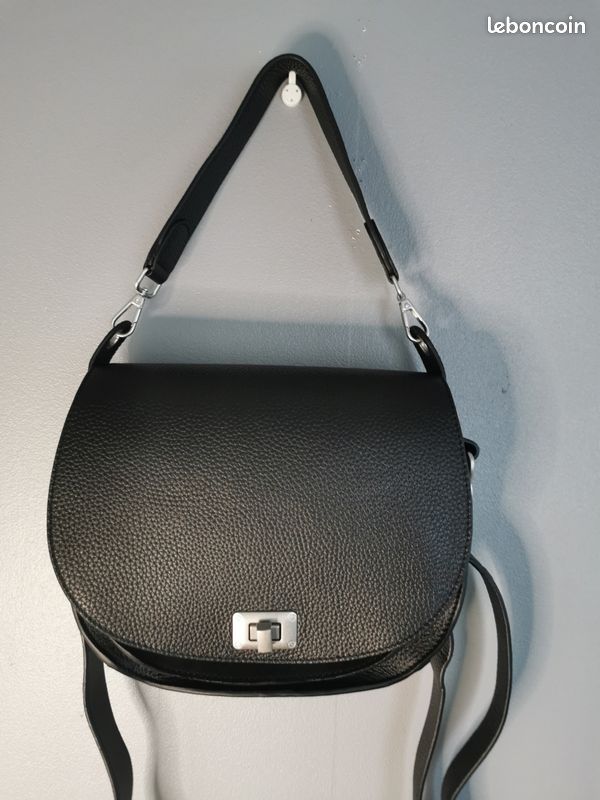 Ikks Sac Besace Femme Cuir Noir IKKS Sac à Main En Cuir Noir