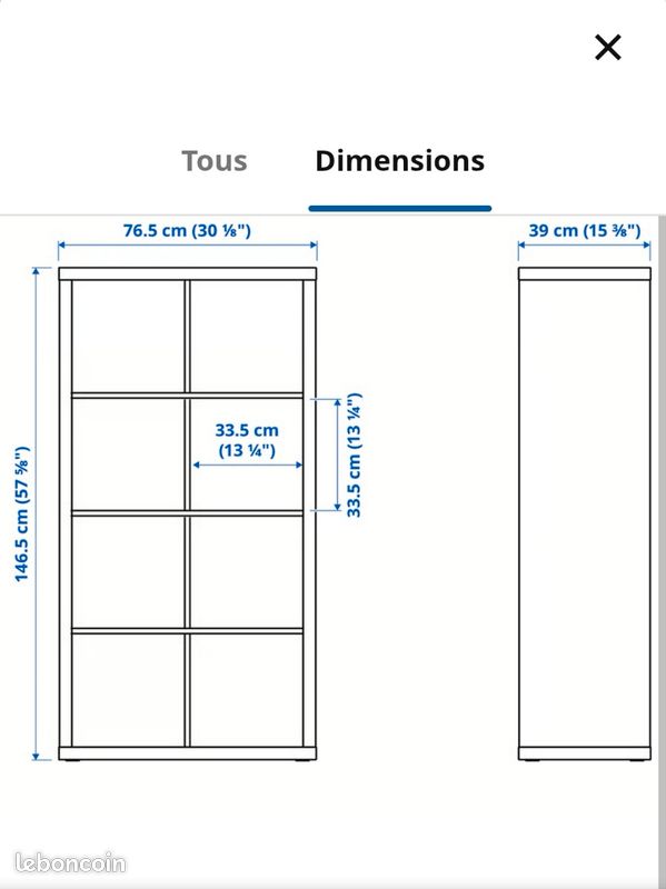 Kallax blanc 8 portes (image 2)
