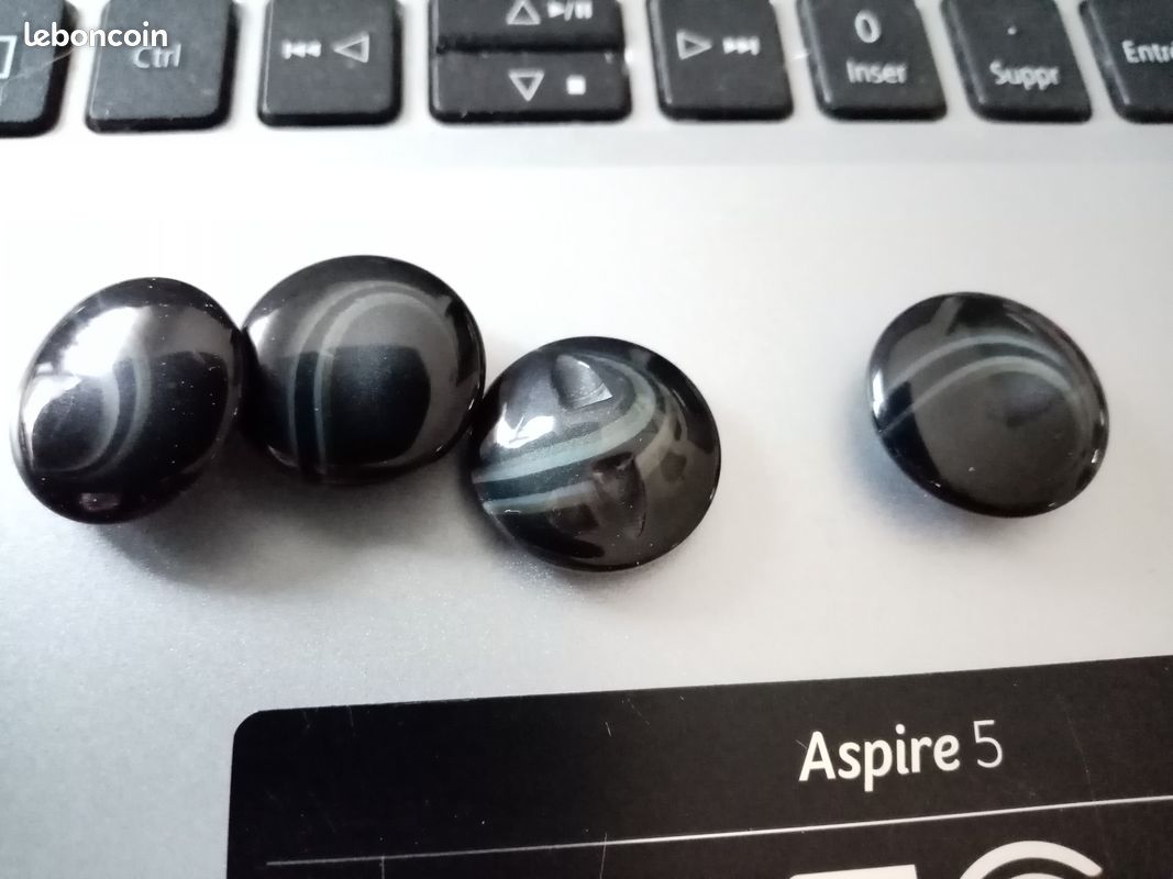 Lot De 10 Boutons Noirs Ronds 4 Trous – Diamètre 20 Mm, Résine, Pour Couture Et Créations