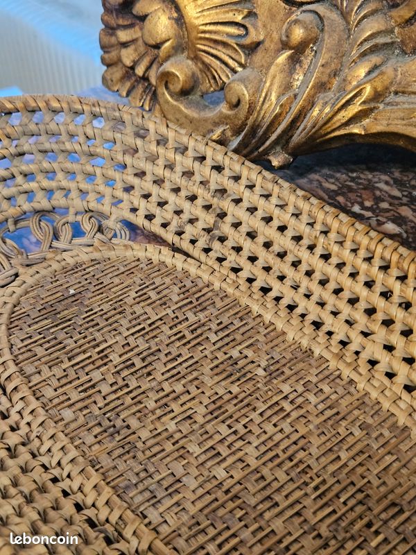 Corbeille à pain rectangulaire en osier avec anse – Panier artisanal couleur miel