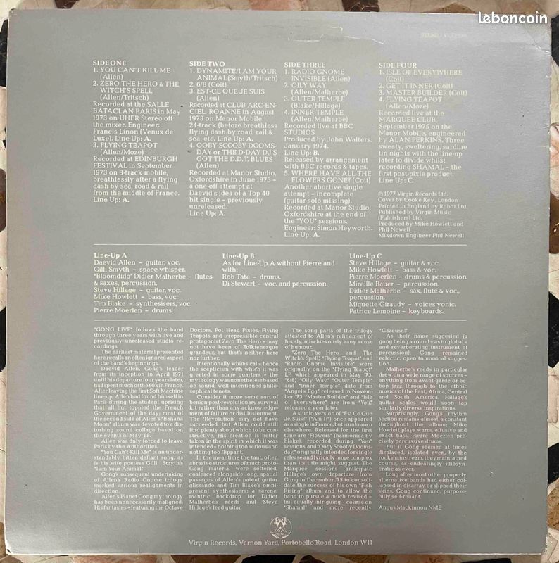 ♥🎼 2x33t 🇫🇷🇬🇧🇦🇺 Gong (Live Etc.) ✹ 1977 eo (image 2)