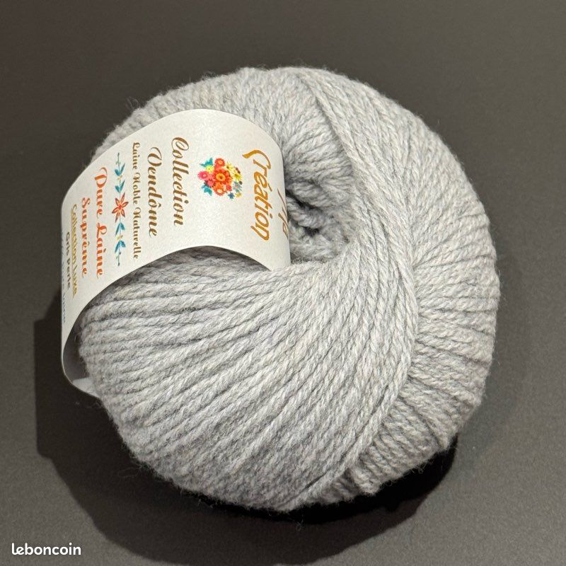 Pure laine suprême gris perle 16 pelotes de 50g 130m (image 6)