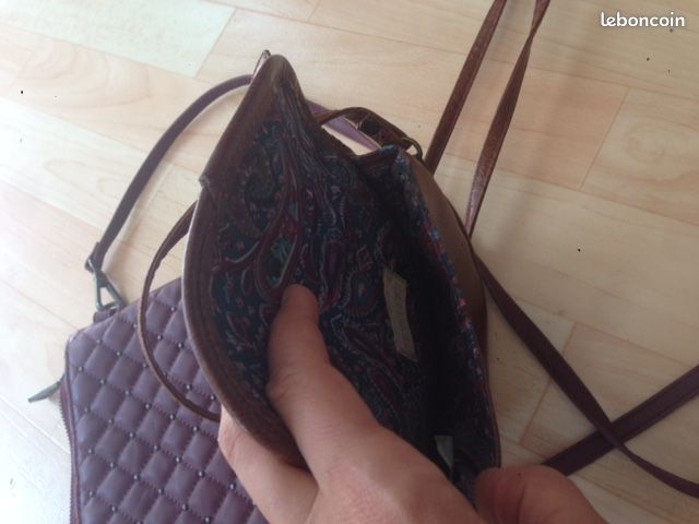 2 sacs simili cuir bordeaux et marron (image 3)