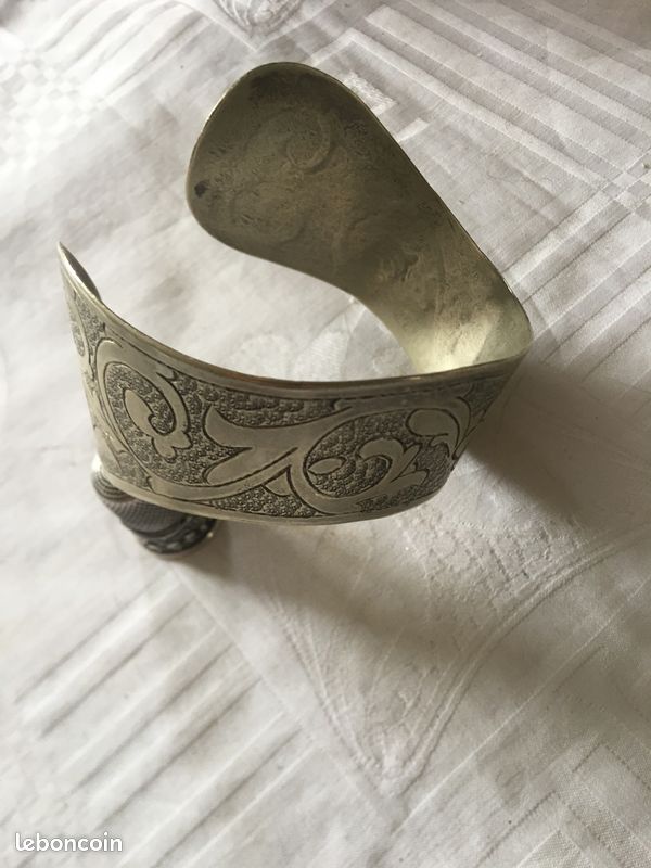 Dan Jackson Brazalete geométrico Navajo de plata de ley tallado a mano en venta