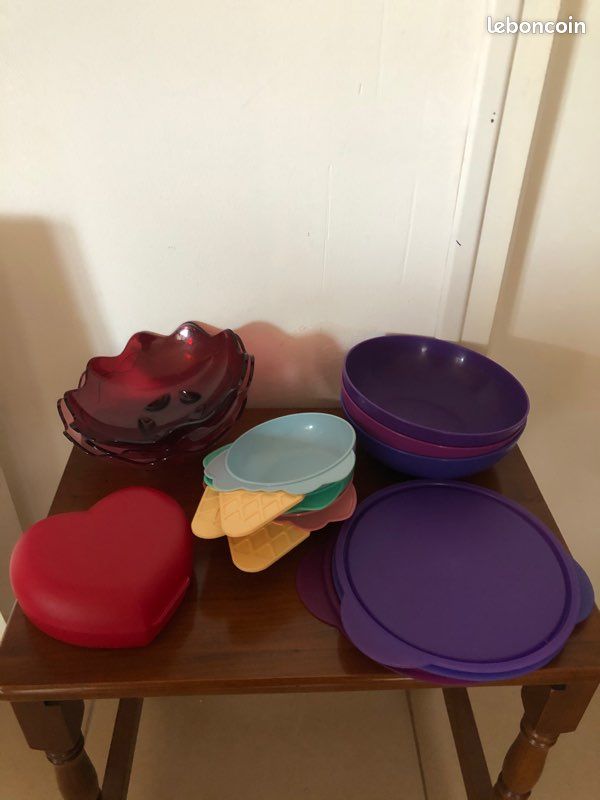Tupperware Lot de 3 boites avec couvercle et 3 coupelles (image 2)