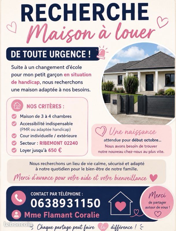 Maison 4 pièces 100 m² · à Ribemont · 100 m² · 650 €