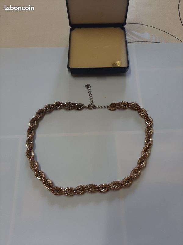 Collier tressé plaqué or (image 5)