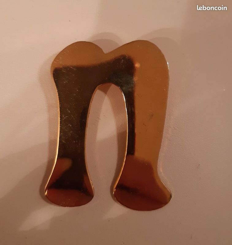 Broche métal doré lette N (image 1)