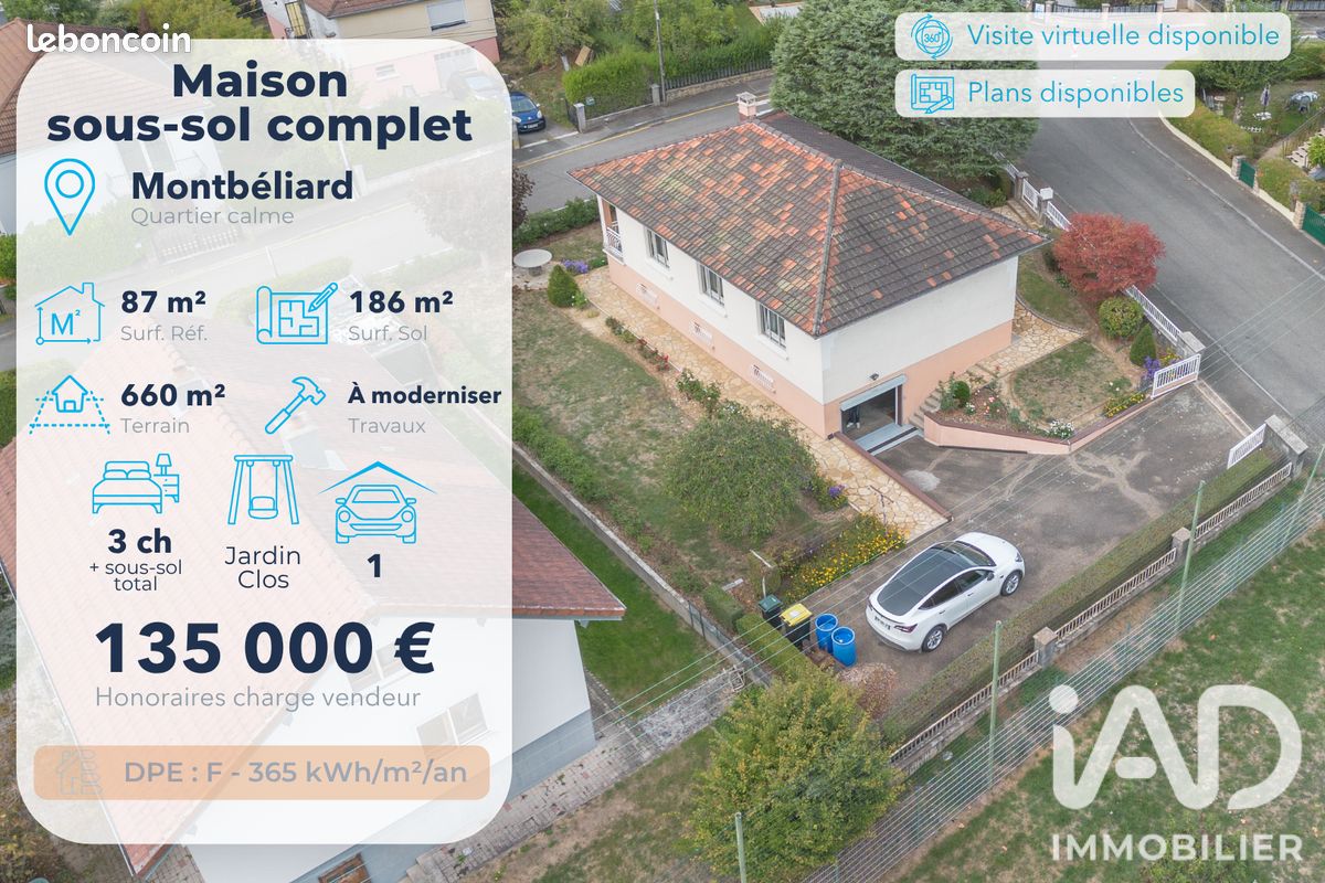 Maison 5 pièces 87 m² · à Montbéliard · 87 m² · 135 000 €