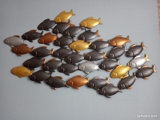 Banc de poissons ocre - Ouest Art Shop - Galerie d'art des artistes