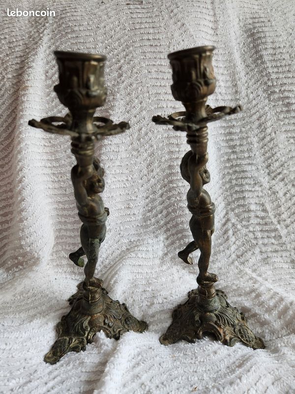 RARE BOUGEOIR A MAIN ANCIEN PORCELAINE DE LIMOGES Fin 19ème Candlestick