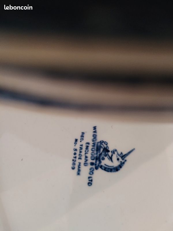 Plat de service vintage estampillé Churchill Blue willow (image 4)