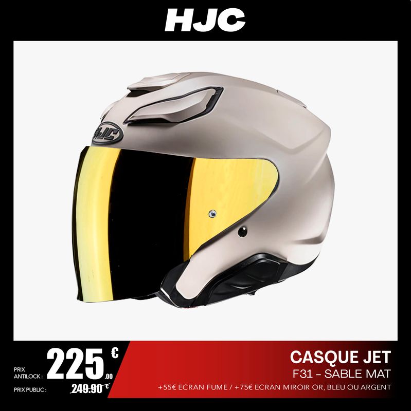 Casque jet hjc fg jet fibres + visières colorées en option - Équipement moto