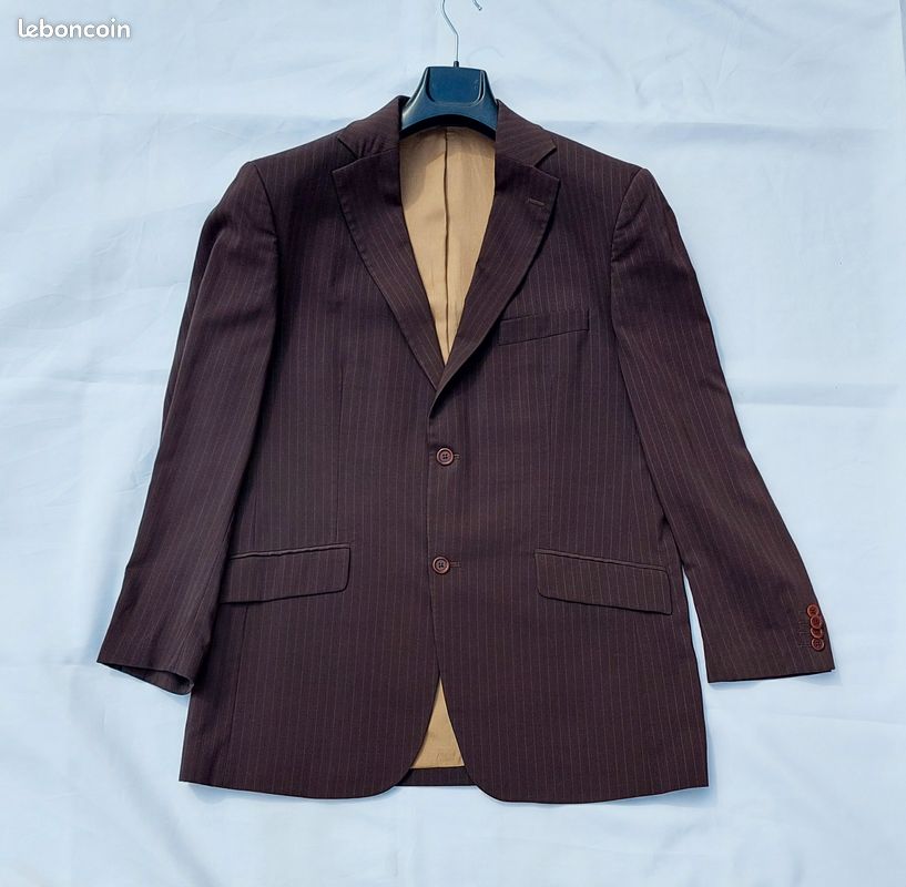 Veste Costume Homme Vintage Bayard - Taille FR 50/52 (L), 100% Laine, Doublure Satin - Occasion Très Bon état