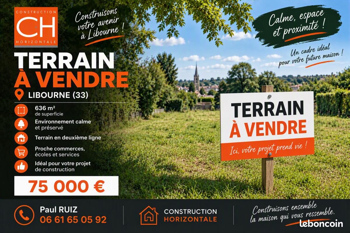 Terrain 636 m² · à Libourne · 75 000 €