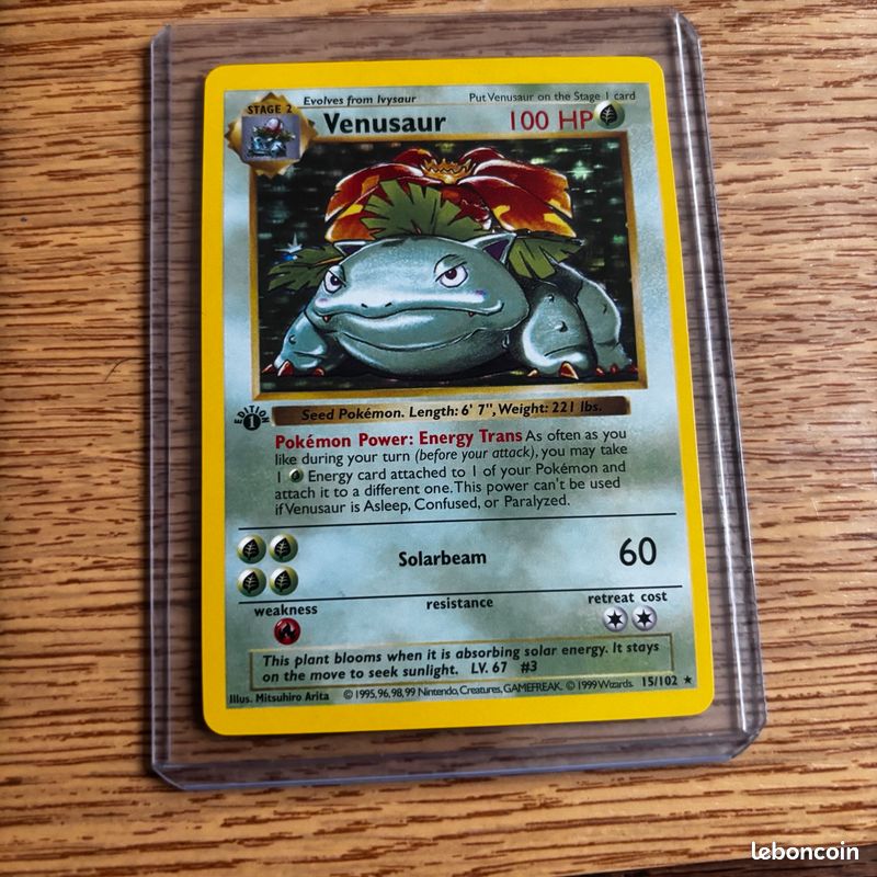 Carte Pokmon Venusaur 1st Edition - Version Anglaise - Near Mint - Collection Carte Pokmon Venusaur 1st Edition - Version Anglaise - Near Mint - Collection