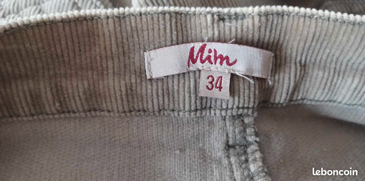 AGI-jupe30 - mini-jupe velours beige T34 ou 16 ans (image 6)