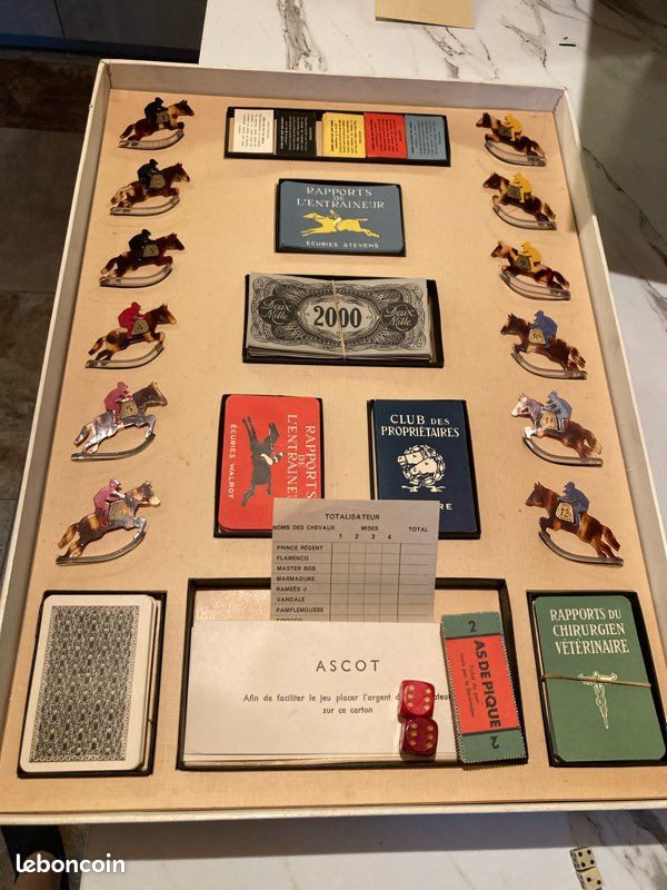 Ascot Le Jeu Francais Du Totopoly Jeux De Société Miro Company Ancien Steeple... - Jeux & Jouets