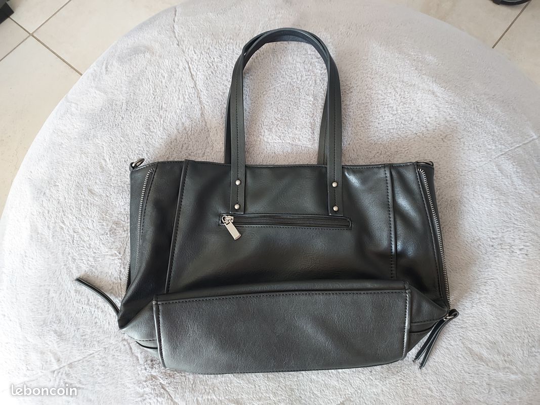 Sac à main simili-cuir noir NEUF (image 5)