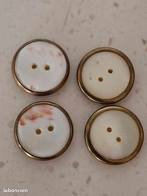 BOUTON ANCIEN 1900 Art Nouveau Email Jugendstil Old Enamel Button EUR