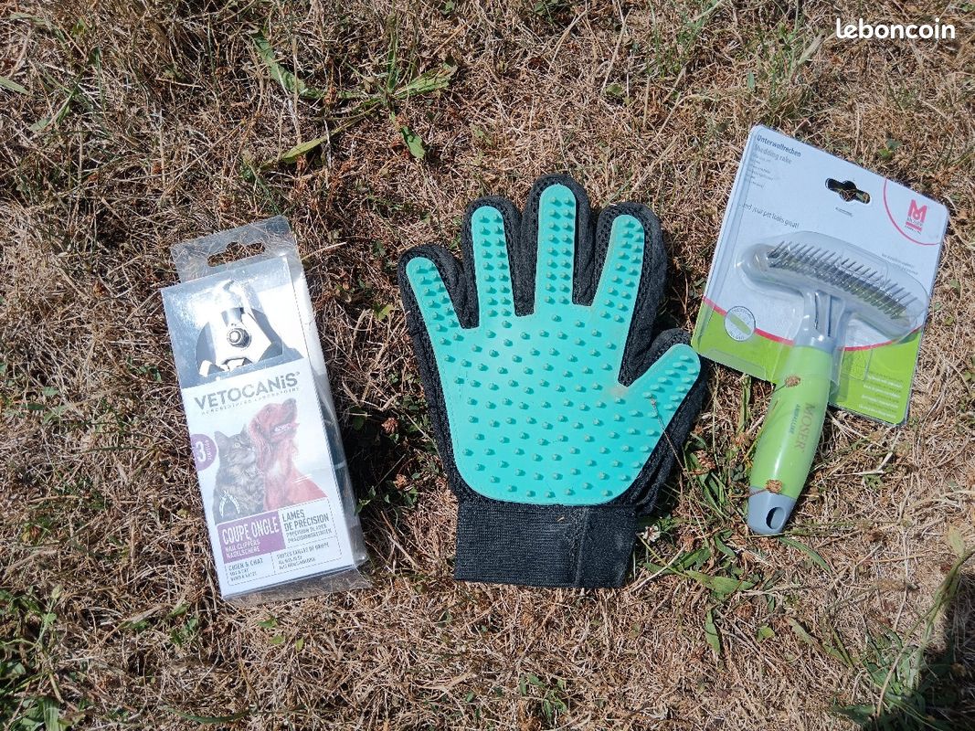 Ensemble Brosse/Gant de Brossage/Coupe ongles chien (image 1)