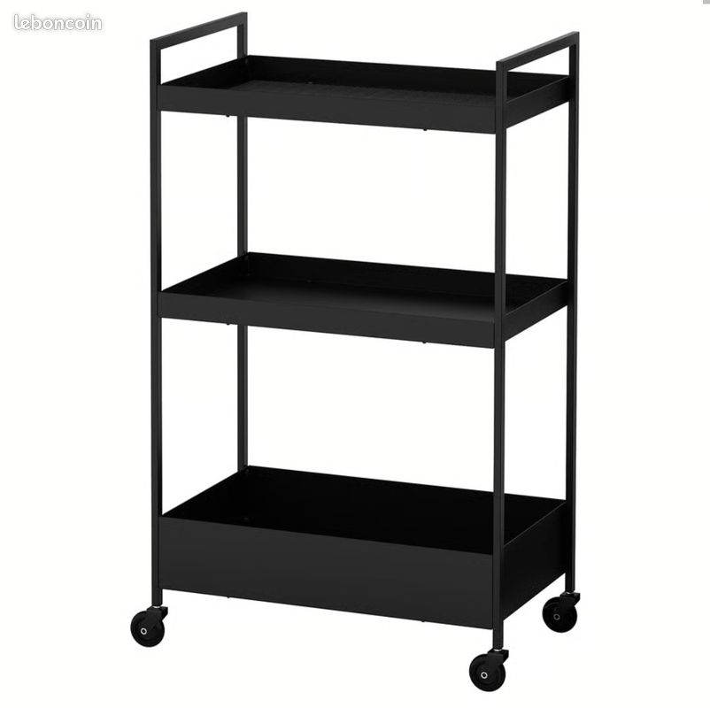 Étagère noire à roulettes Ikea (image 1)
