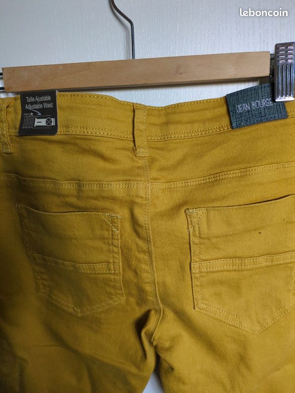 Pantalon jean Bourget 12 ans jaune moutarde (image 3)
