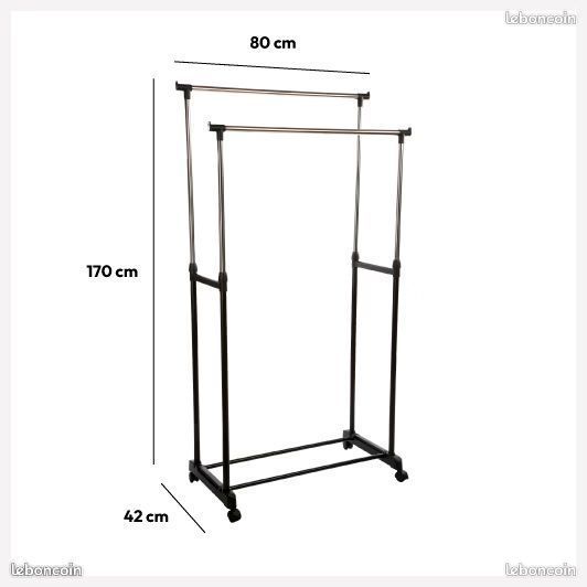 Portant à vêtements à roulettes double Extensio (image 5)