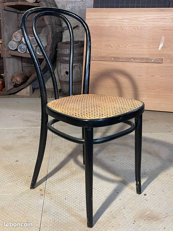 Chaise Bistrot Vintage Style Thonet Bois Courbé et Cannage (image 2)