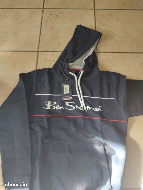 Ben Sherman Sweat à Capuche Homme Bleu Marine