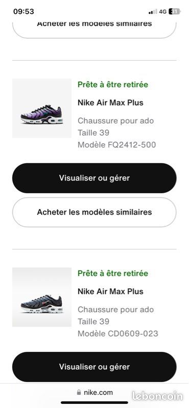 Nike Tn violet/blanc Taille 39 (image 8)
