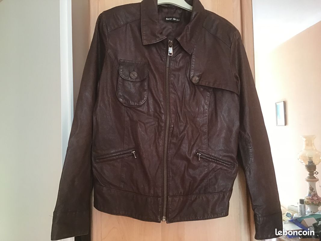 Blouson cuir véritable .Taille 44slim (image 1)
