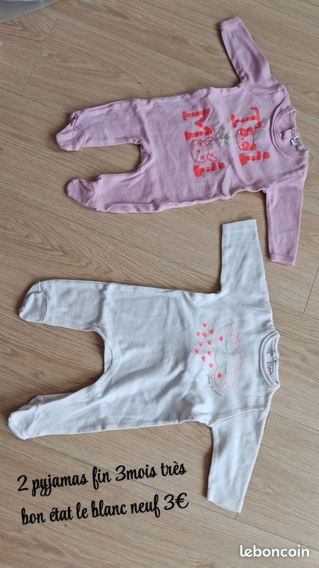 2 pyjamas fin 3mois (image 1)