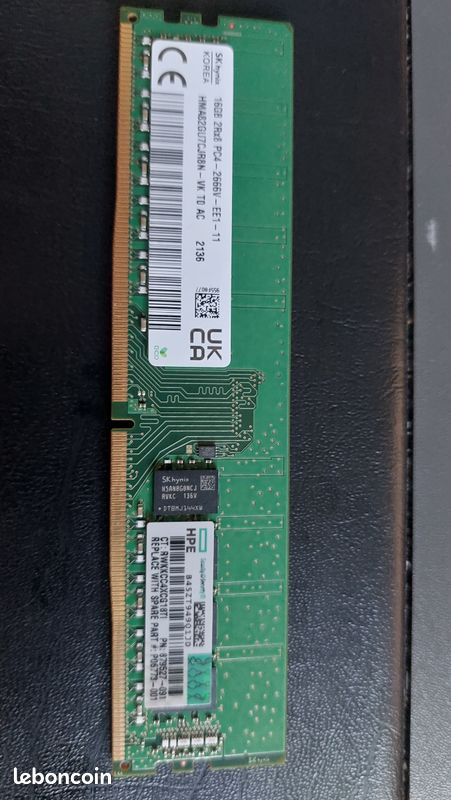 16go RAM ecc hynix hpe 2666mhz (image 1)