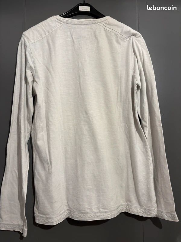 T-shirt à manches longues/sweat fin Kaporal taille M blanc et bleu marine (image 3)