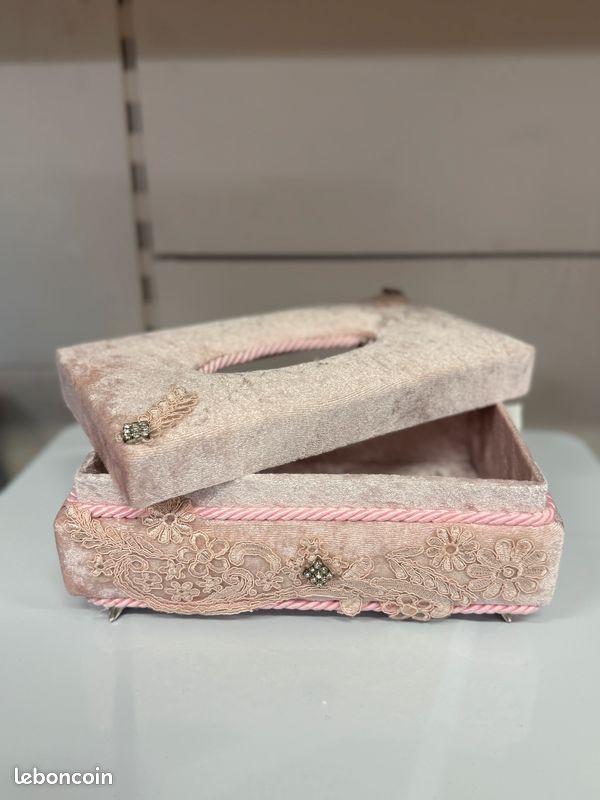 Boîte à Mouchoir Céramique Rose - Décoration